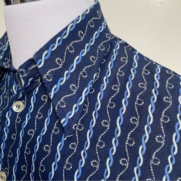 Vintage 70s Chainlink Dagger Collar Button Up Shirt - Picture 10 of 15